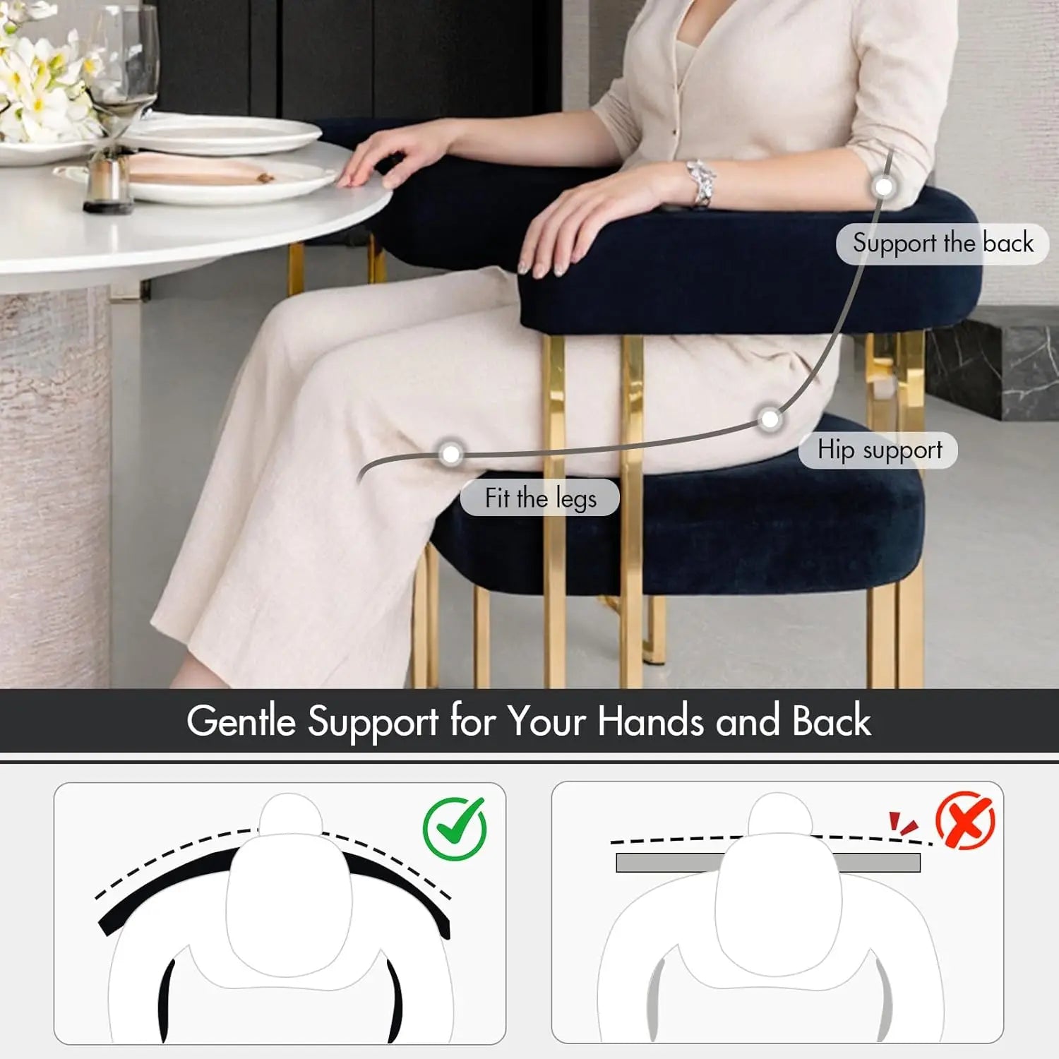Black and Gold Modern Dining Chairs