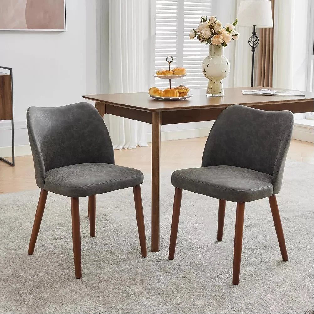 Leather Dining Chairs Set of 2