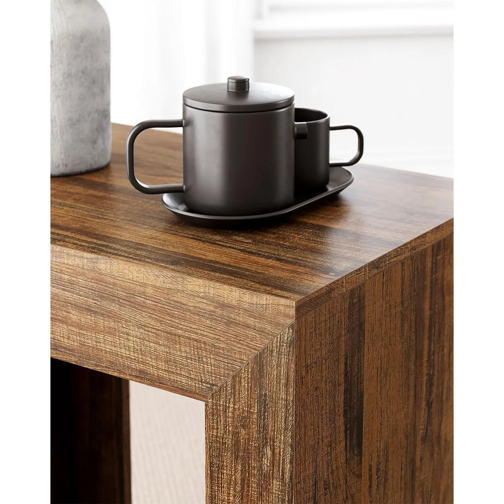 Wooden Square Side Table with Storage