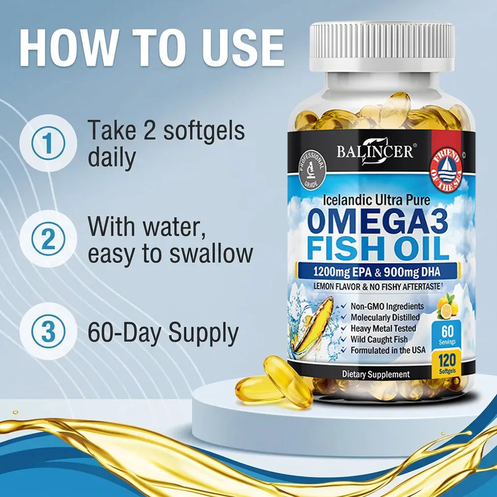 Strength Omega 3 Fish Oil 2250mg, Wild Caught,