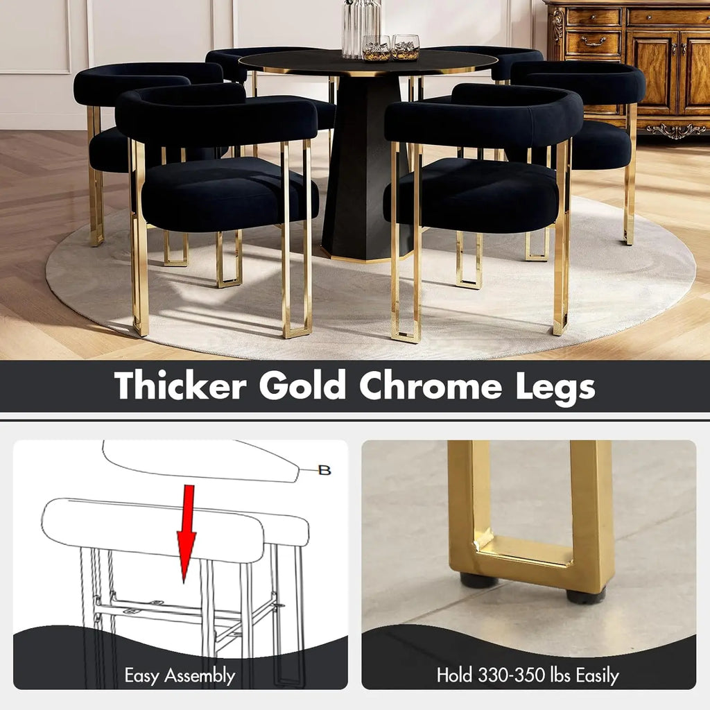 Black and Gold Modern Dining Chairs