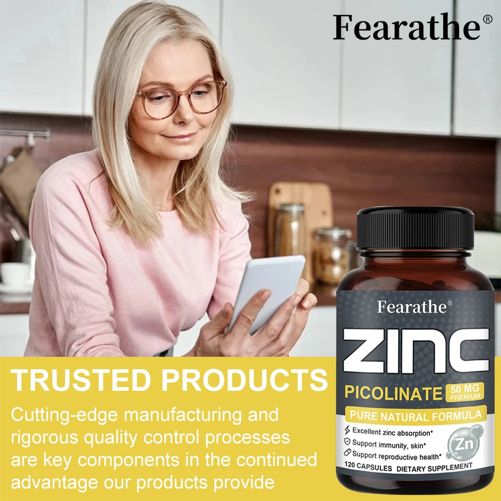 Zinc 50 Mg - High Potency Pure Zinc Supplement.