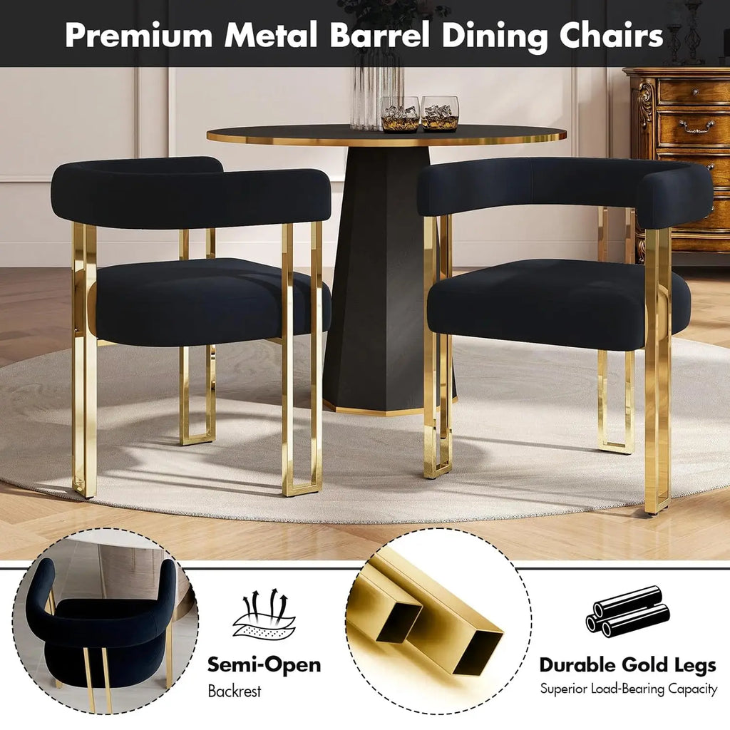 Black and Gold Modern Dining Chairs