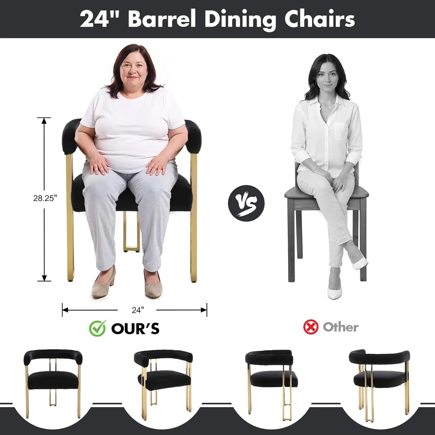 Black and Gold Modern Dining Chairs