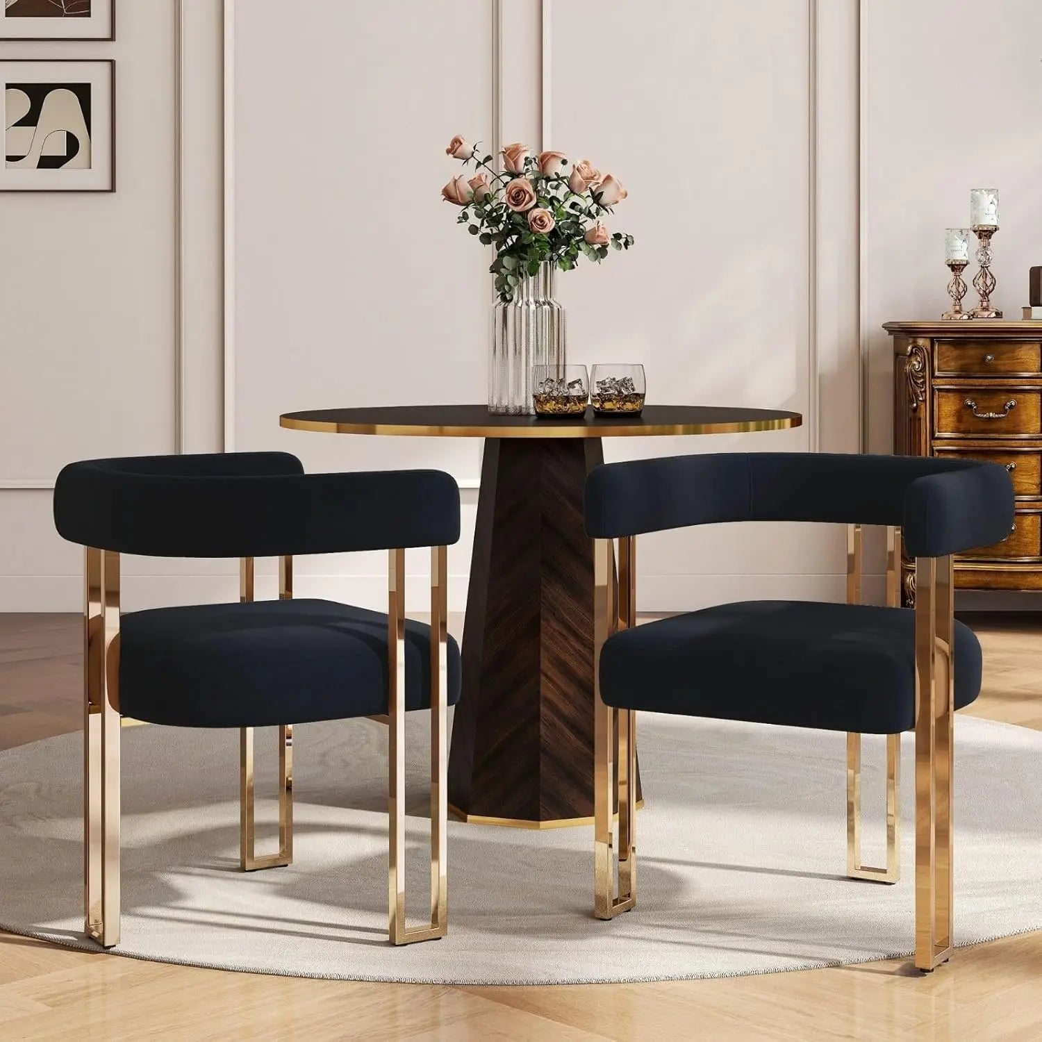 Black and Gold Modern Dining Chairs