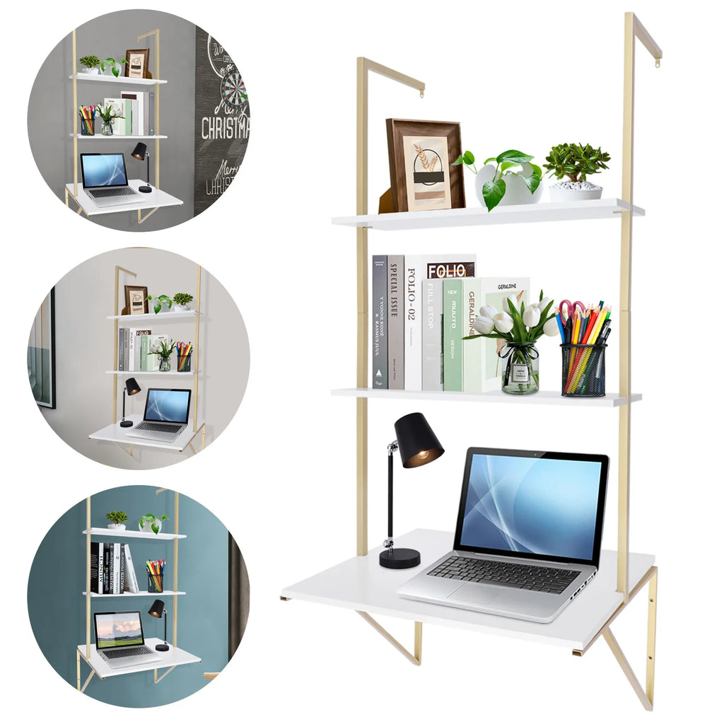 3 Tier Floating Shelves Desk