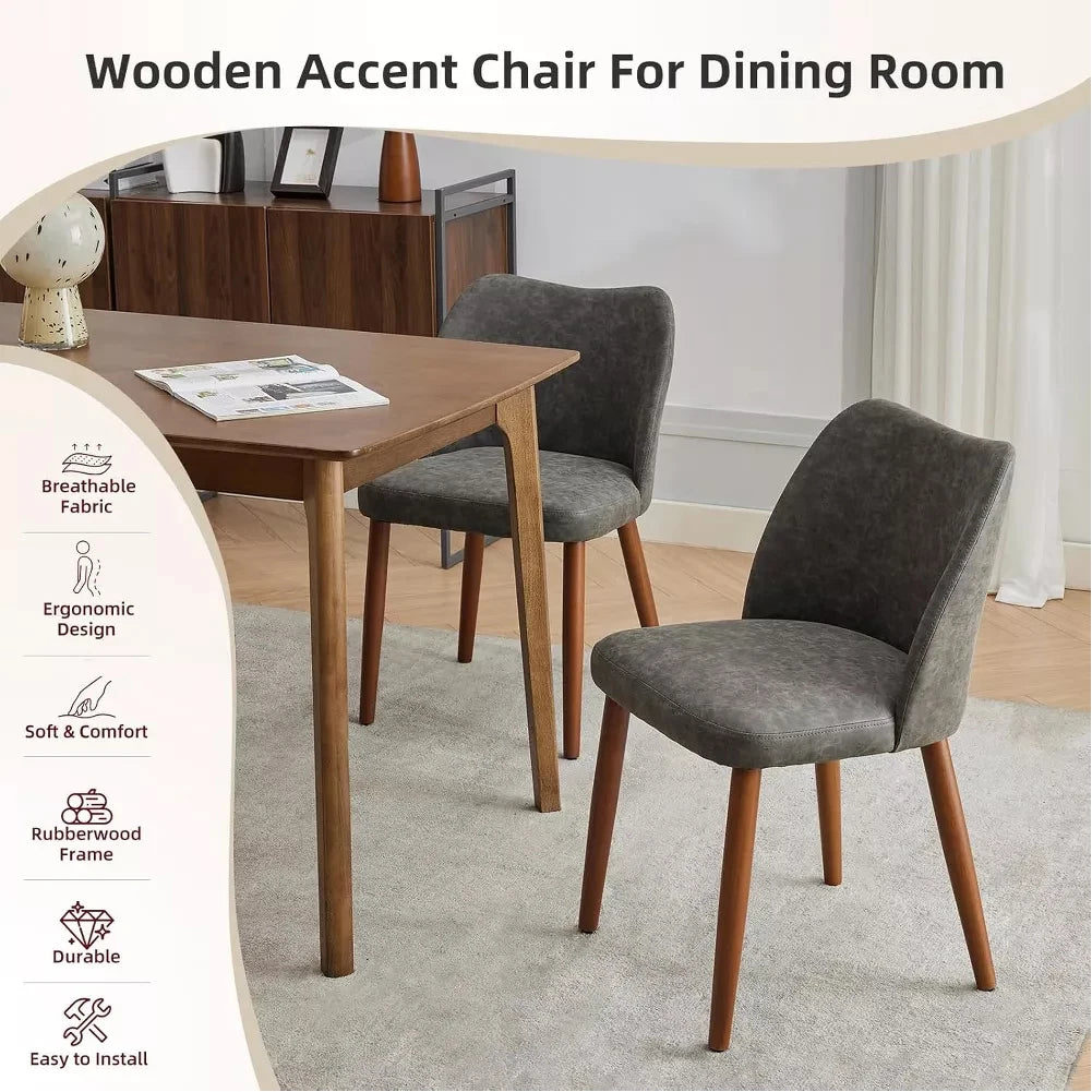 Leather Dining Chairs Set of 2