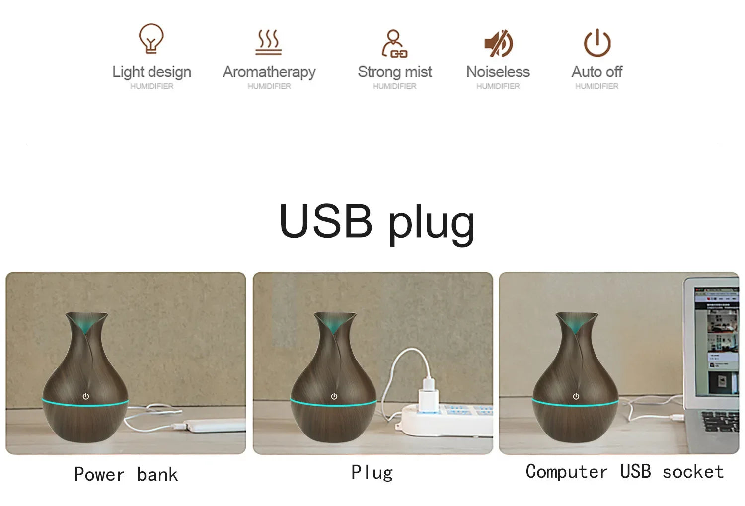 200ml Air Humidifier Essential Oil Diffuser