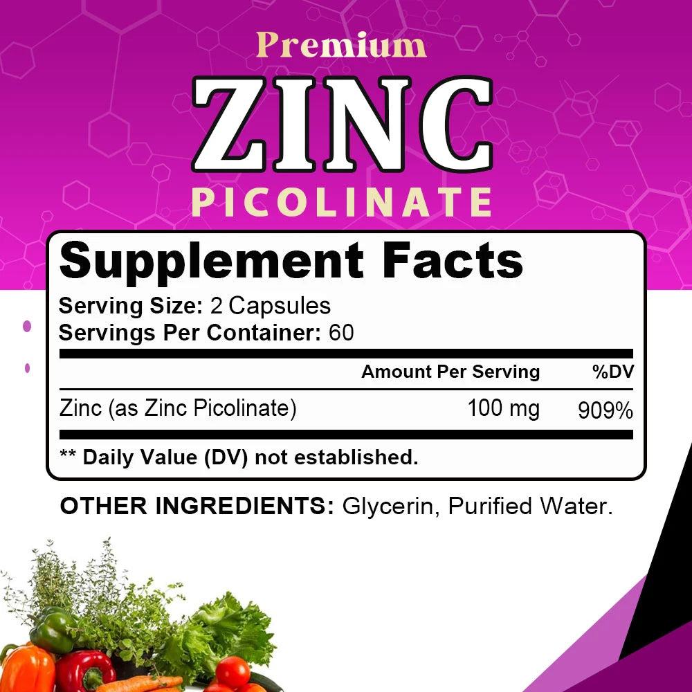 Zinc Picolinate 100 Mg - Superior Zinc Absorption Boosts