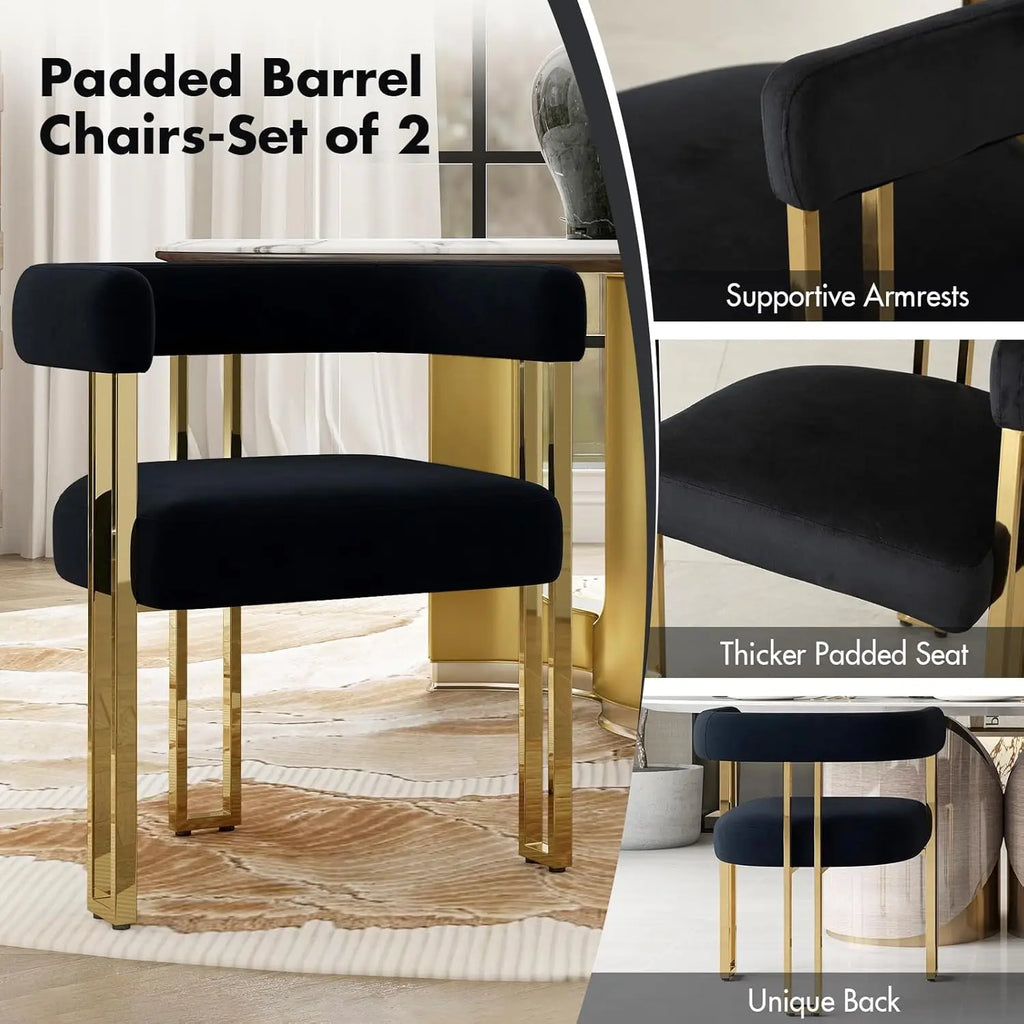 Black and Gold Modern Dining Chairs